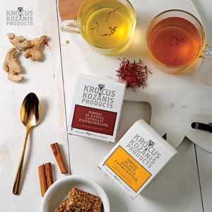 Organic Saffron Herbal Tea : Honey, Orange & Greek Saffron Tea (Caffeine-Free, Gluten-Free)