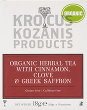 Load image into Gallery viewer, Organic Saffron Herbal Tea : Cinnamon, Clove & Greek Saffron Tea (Gluten-Free, Caffeine-Free)