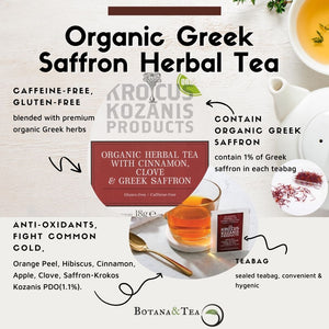 5 sachets of organic Greek saffron herbal tea
