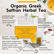 Load image into Gallery viewer, 5 sachets assorted organic saffron tea and honey
