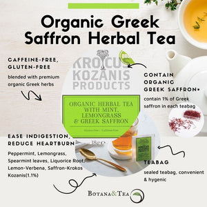 5 sachets assorted organic saffron tea and honey