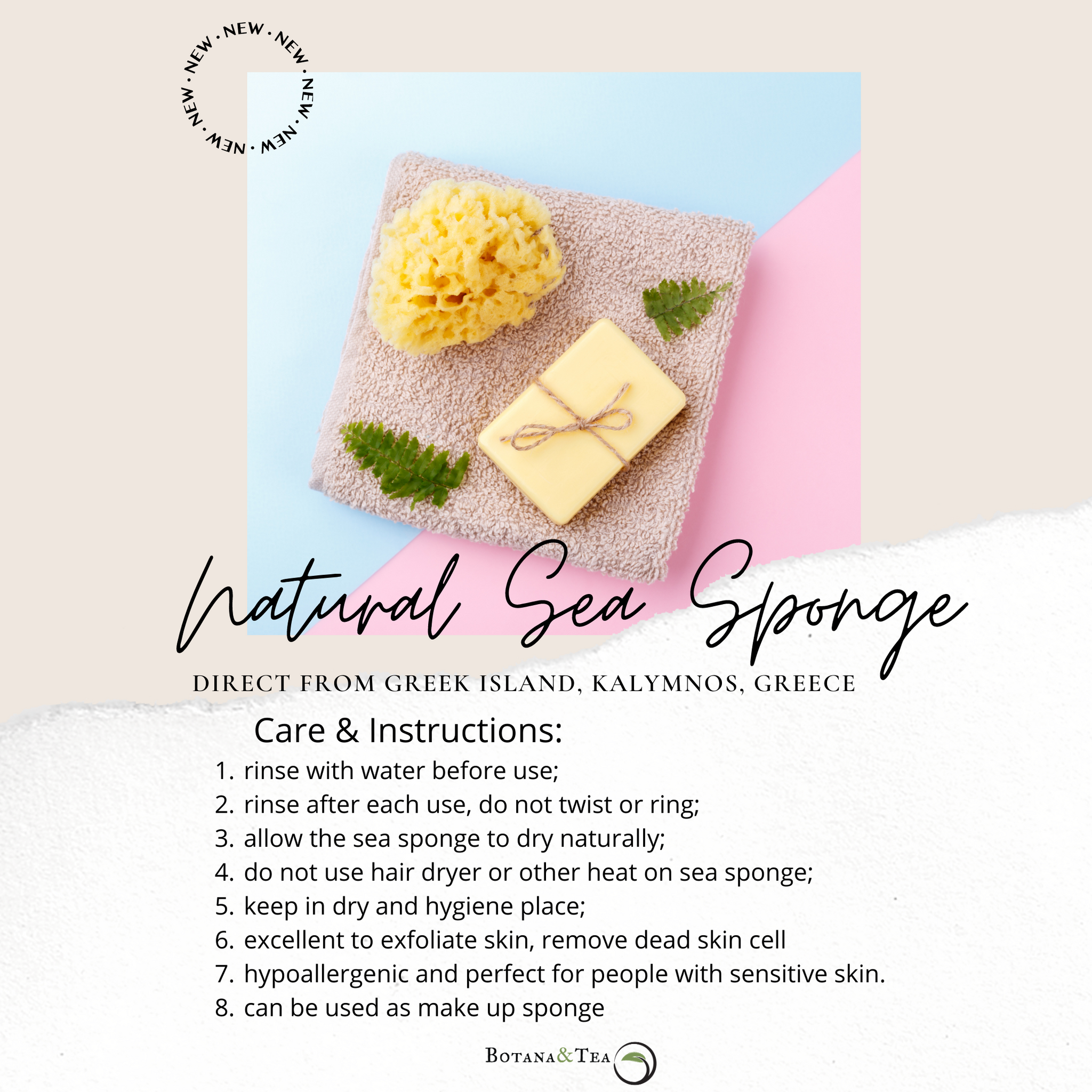 Natural Sponges 3 to 4 Toxin-Free